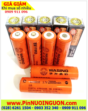 Pin đèn pin siêu sáng 3.7v, Pin sạc 3.7v Lithium Li-Ion Wasing 18650-2800mAh chính hãng 